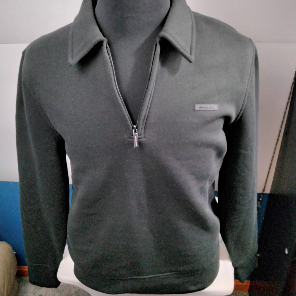 Michael Kors Charcoal Zip-Up Sweater